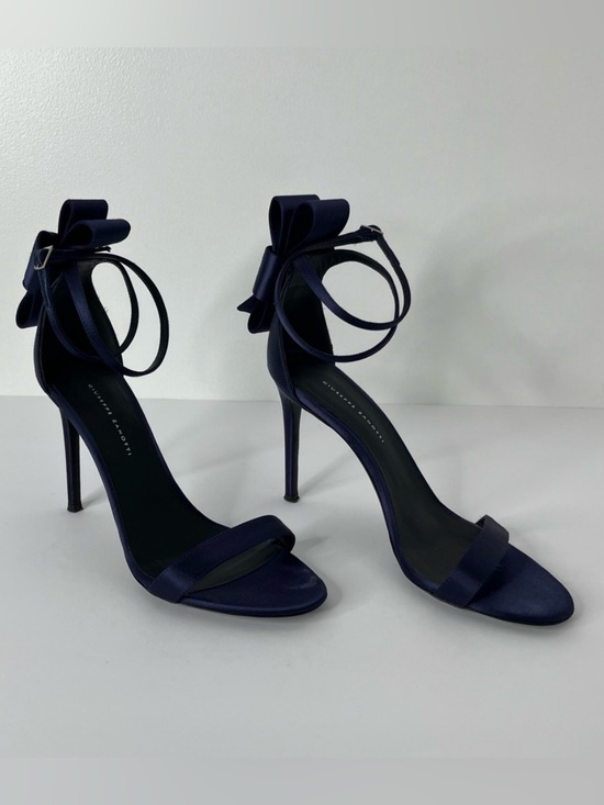 Giuseppe Zanotti Shoes - Giuseppe Zanotti Elegant Navy Bow Ankle-Strap Stiletto Sandals Sz 37.5